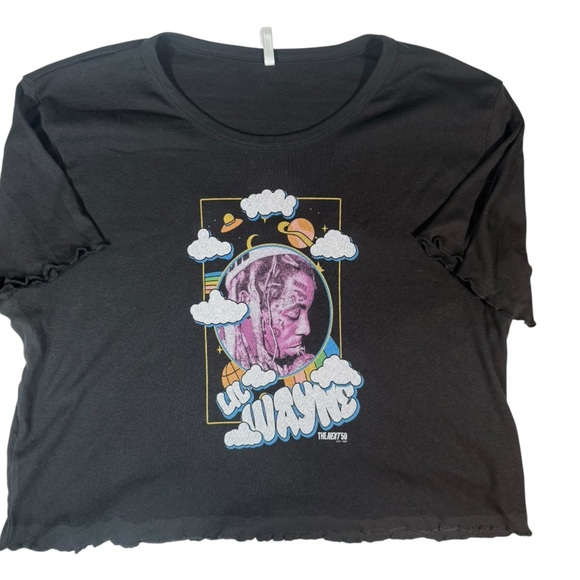 Graphic Black Crop Top Lil Wayne - Picture 3 of 8